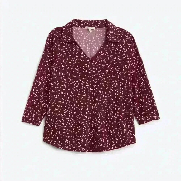 New Burgandy Beacon Stitch Fix Blouse V-neck  Large. New never worn E - Picture 1 of 13